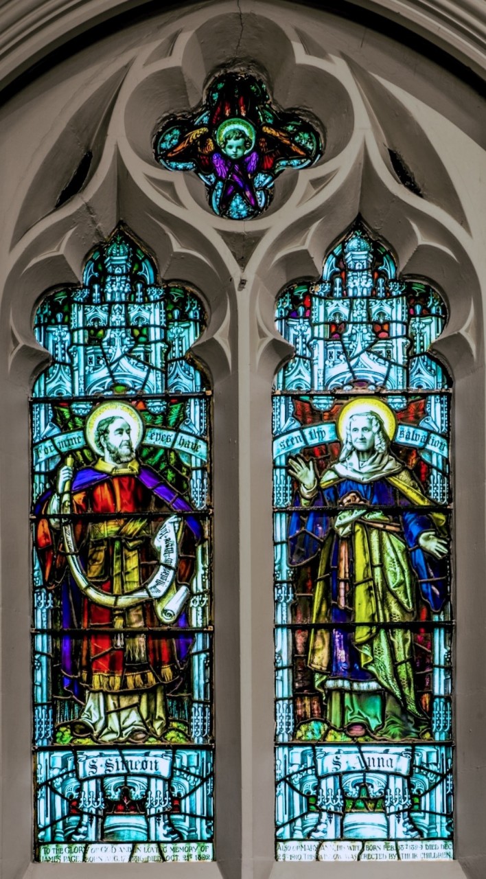 Simeon and Anna Window featuring Mary Ann Baker and James Page