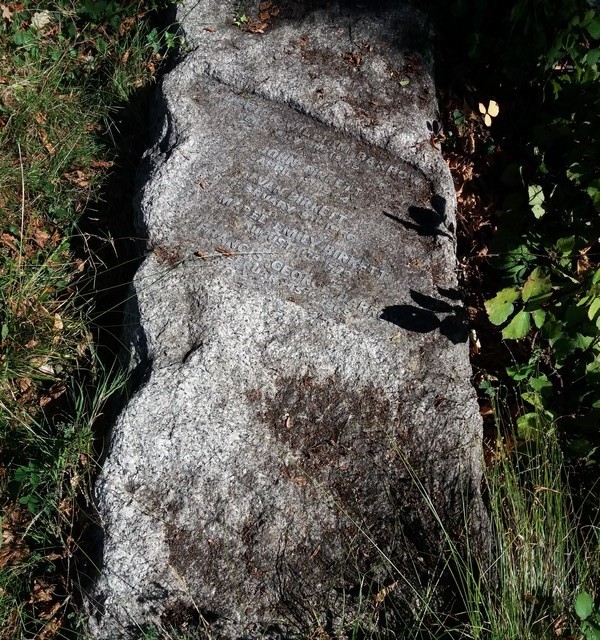 Photo of the gravestone of Alvan, Mabel and John Birkett