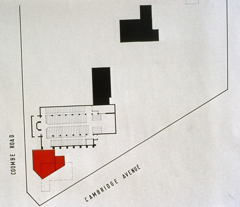 Plan showing Scheme C in which the Tin Tab is replaced with a new lounge and entrance hall