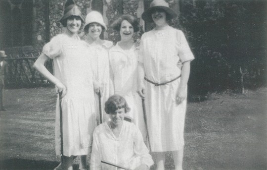 Photo taken at a Vicarage Garden Party in 1926 showing Nancy Symes and friends