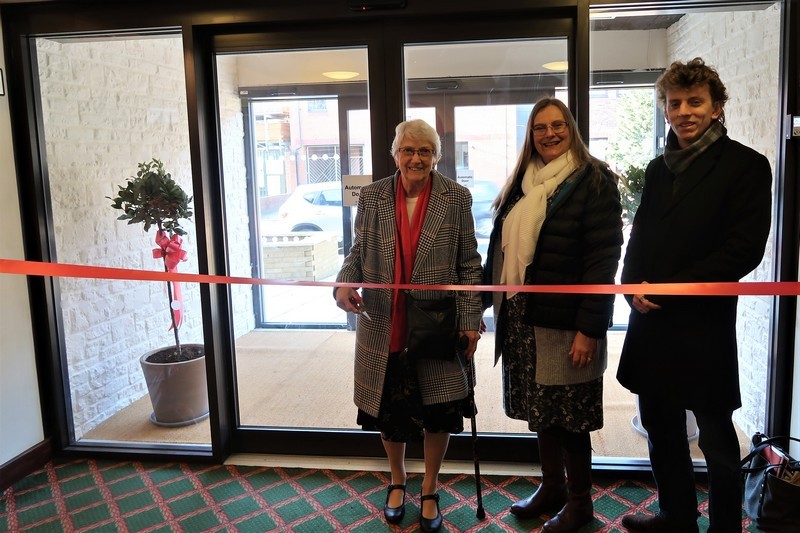 Photo of Sheila and Ruth Short at the opening of the new entrance to Christ Church in 2018
