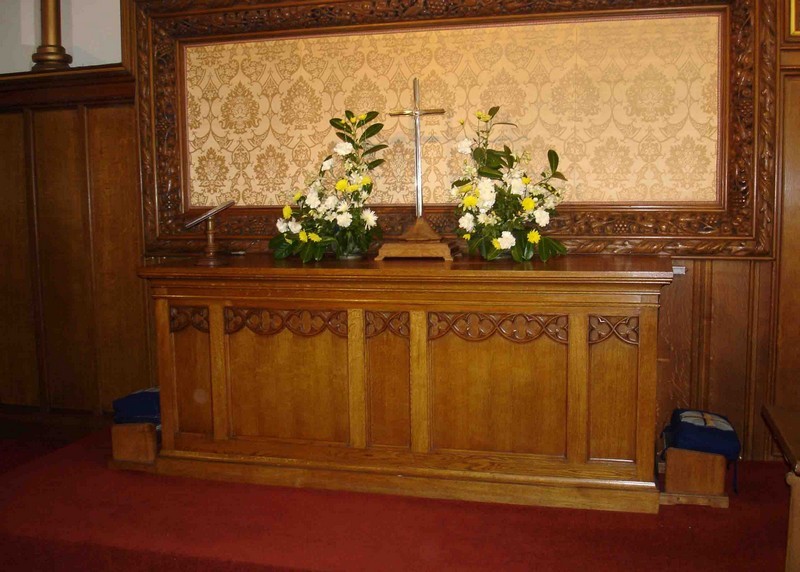 Photo showing the Holy Table before the re-ordering